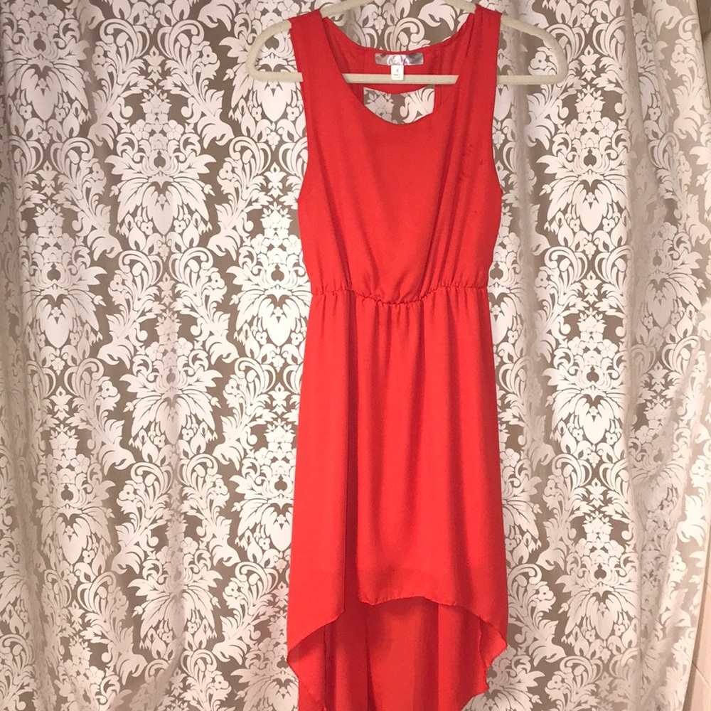 High-low dress, with back cutouts!